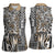Africa Tribal Pattern Mixed Leopard Skin Women Sleeveless Polo Shirt - Wonder Print Shop