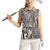 Africa Tribal Pattern Mixed Leopard Skin Women Sleeveless Polo Shirt - Wonder Print Shop