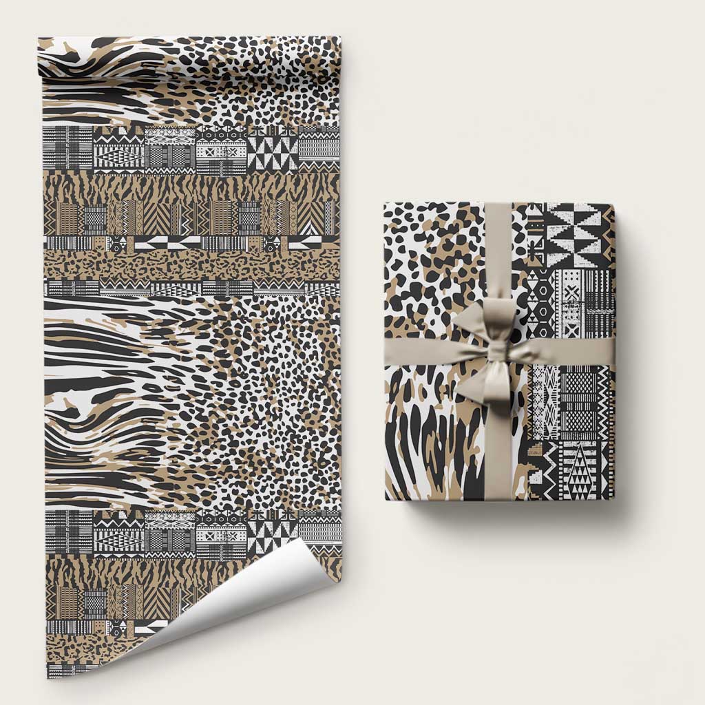Africa Tribal Pattern Mixed Leopard Skin Wrapping Paper - Wonder Print Shop