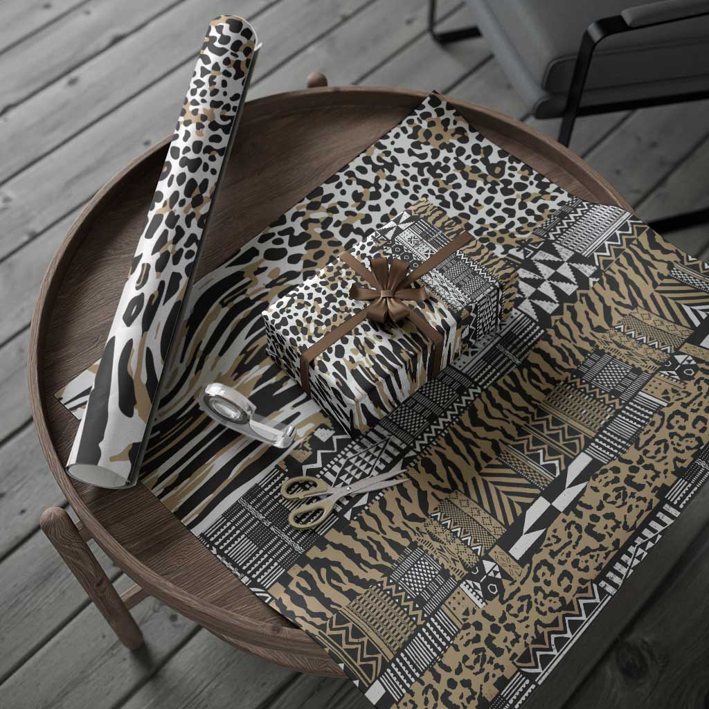 Africa Tribal Pattern Mixed Leopard Skin Wrapping Paper - Wonder Print Shop