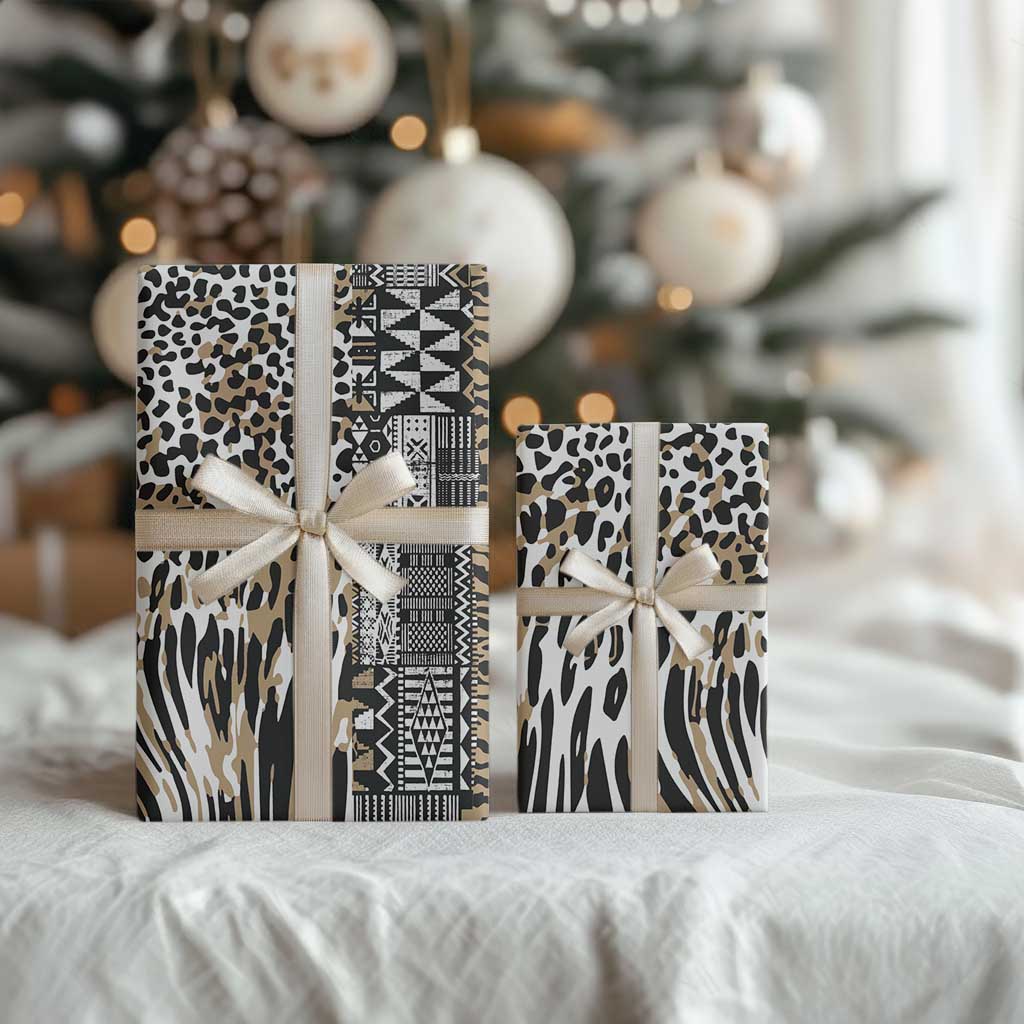 Africa Tribal Pattern Mixed Leopard Skin Wrapping Paper - Wonder Print Shop