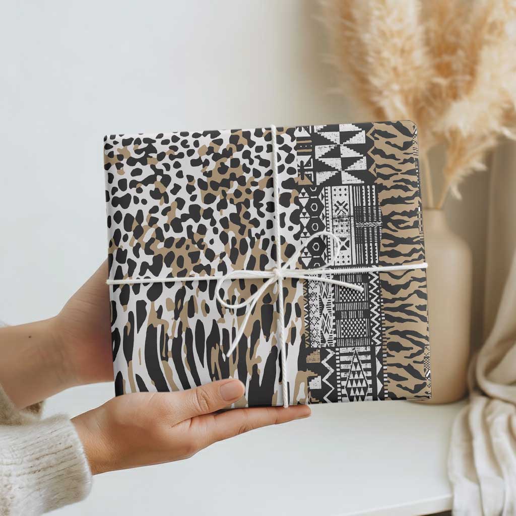 Africa Tribal Pattern Mixed Leopard Skin Wrapping Paper - Wonder Print Shop