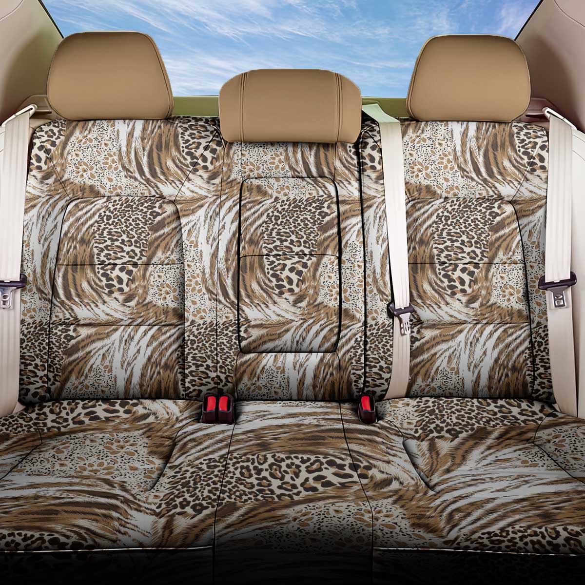 Wild Animal Skins Back Car Seat Cover Leopard Pattern - Wonder Print Shop