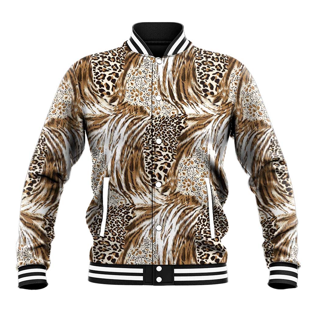 Wild Animal Skins Baseball Jacket Leopard Pattern - Wonder Print Shop