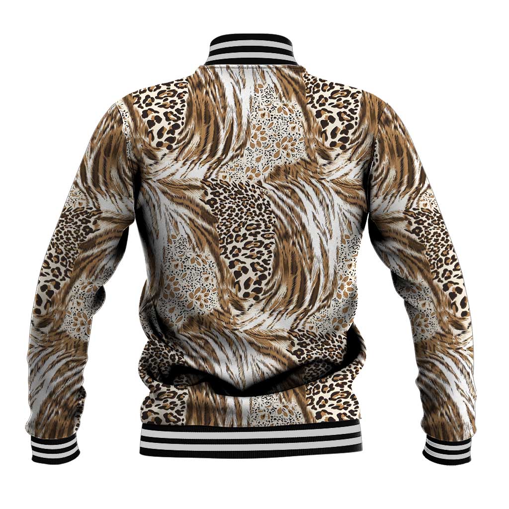 Wild Animal Skins Baseball Jacket Leopard Pattern - Wonder Print Shop