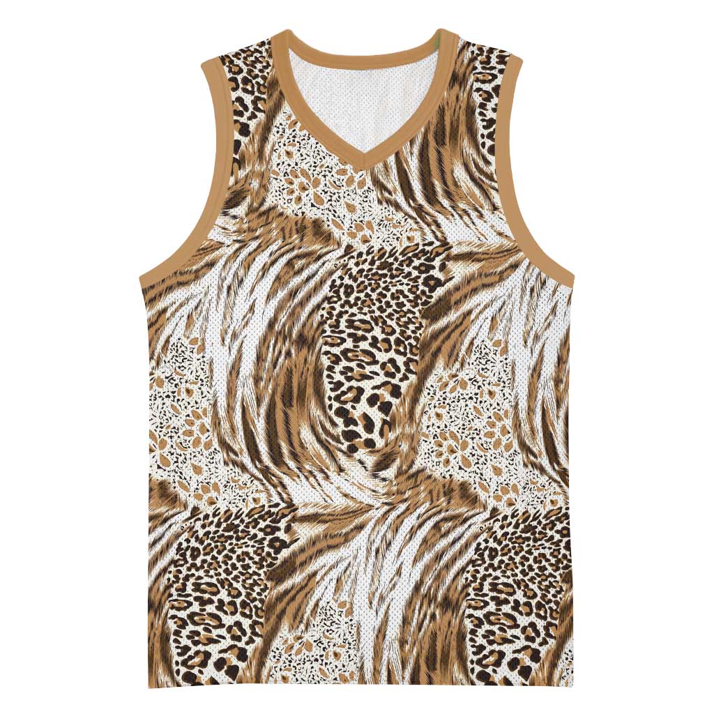 Wild Animal Skins Basketball Jersey Leopard Pattern - Wonder Print Shop
