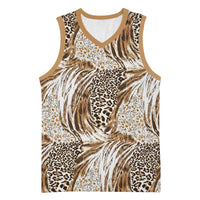 Wild Animal Skins Basketball Jersey Leopard Pattern - Wonder Print Shop