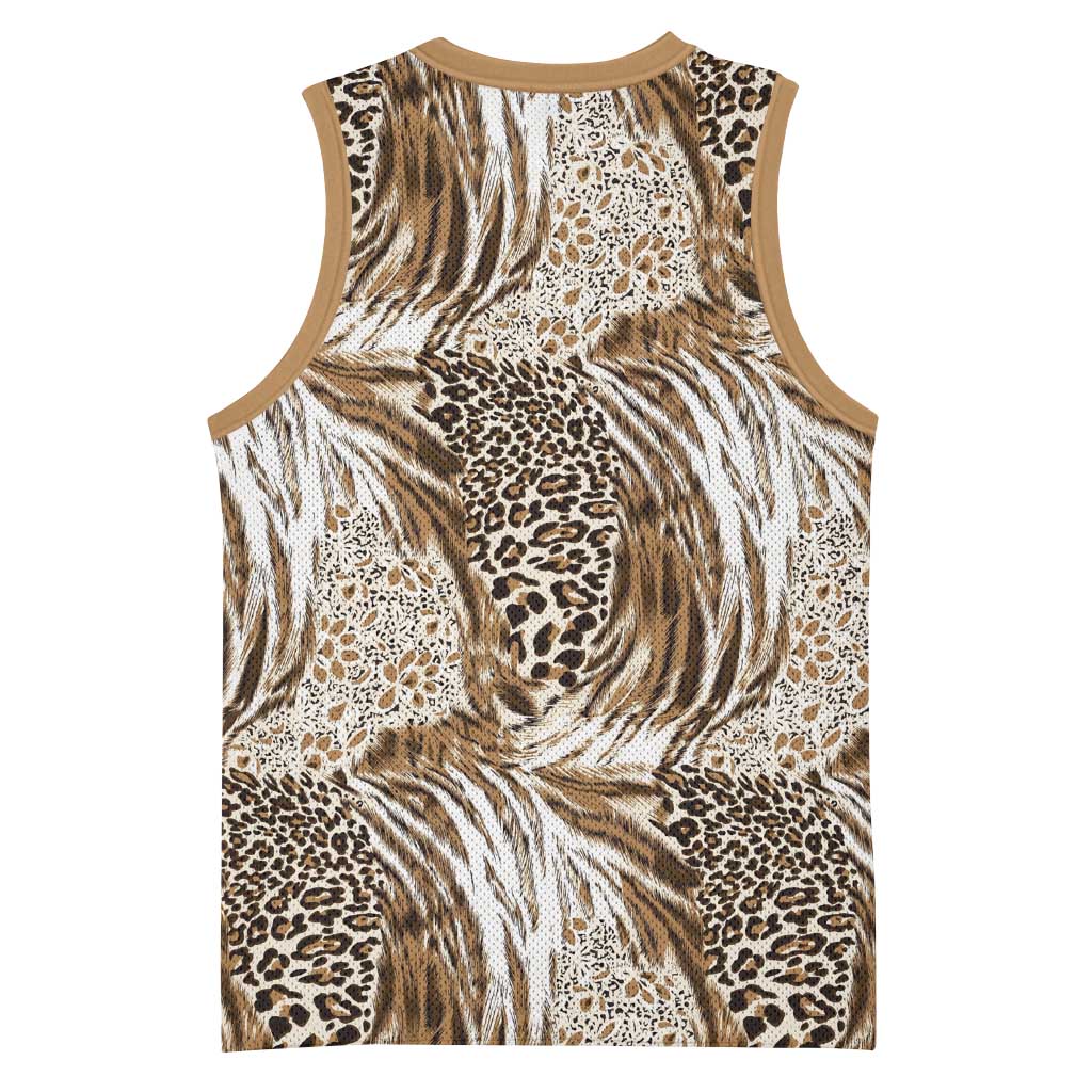 Wild Animal Skins Basketball Jersey Leopard Pattern - Wonder Print Shop