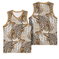 Wild Animal Skins Basketball Jersey Leopard Pattern - Wonder Print Shop