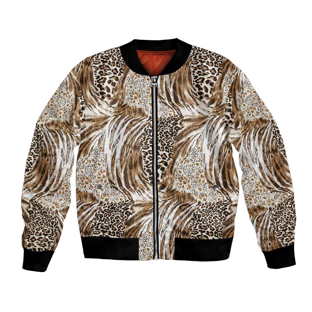 Wild Animal Skins Bomber Jacket Leopard Pattern - Wonder Print Shop