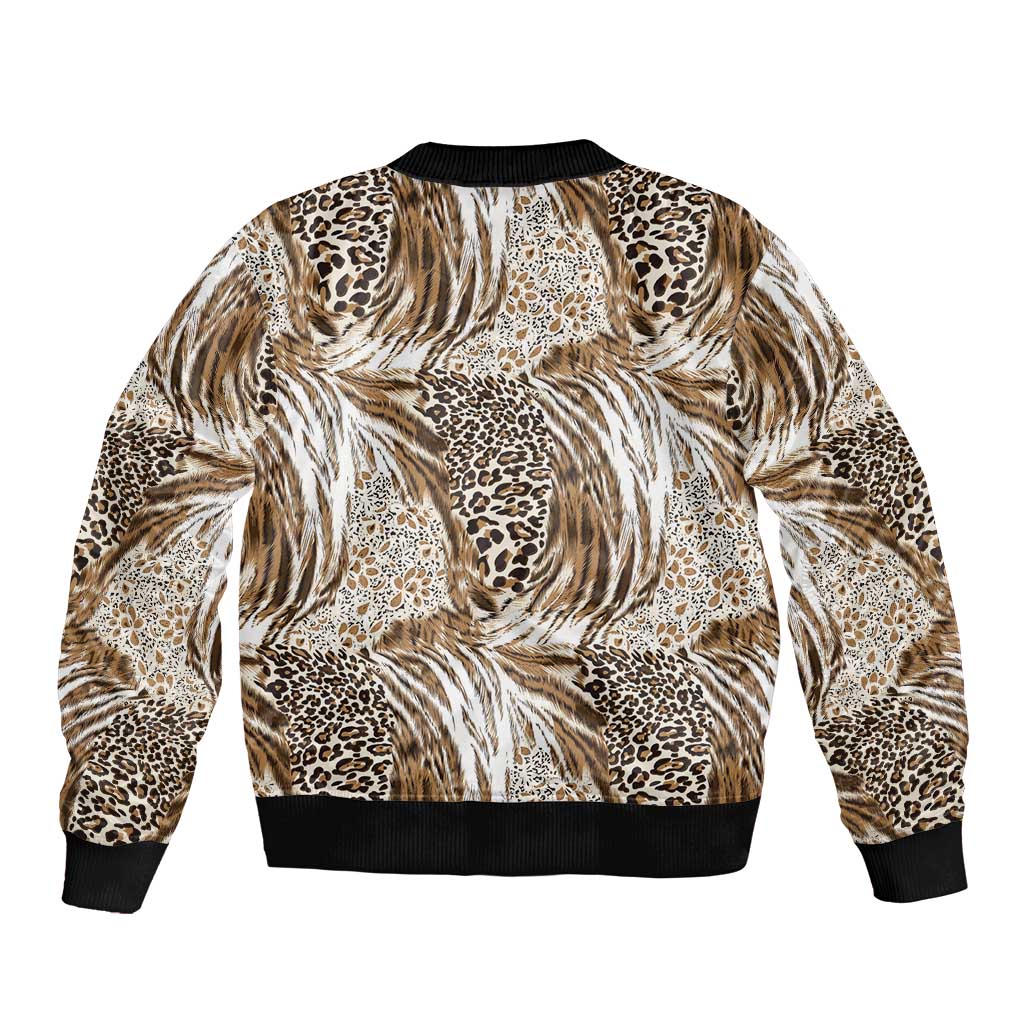 Wild Animal Skins Bomber Jacket Leopard Pattern - Wonder Print Shop