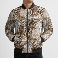 Wild Animal Skins Bomber Puffer Jacket Leopard Pattern - Wonder Print Shop