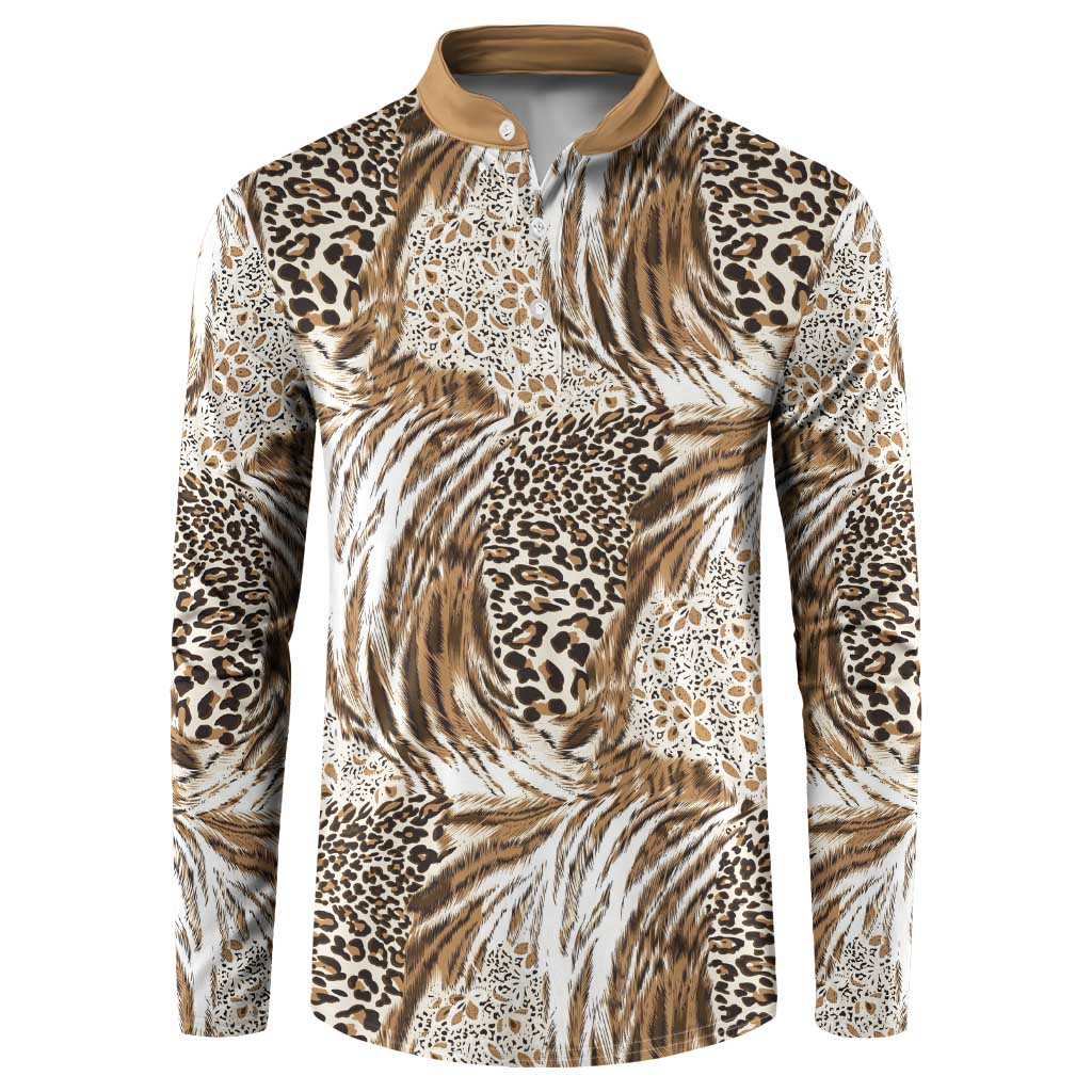 Wild Animal Skins Button Sweatshirt Leopard Pattern - Wonder Print Shop