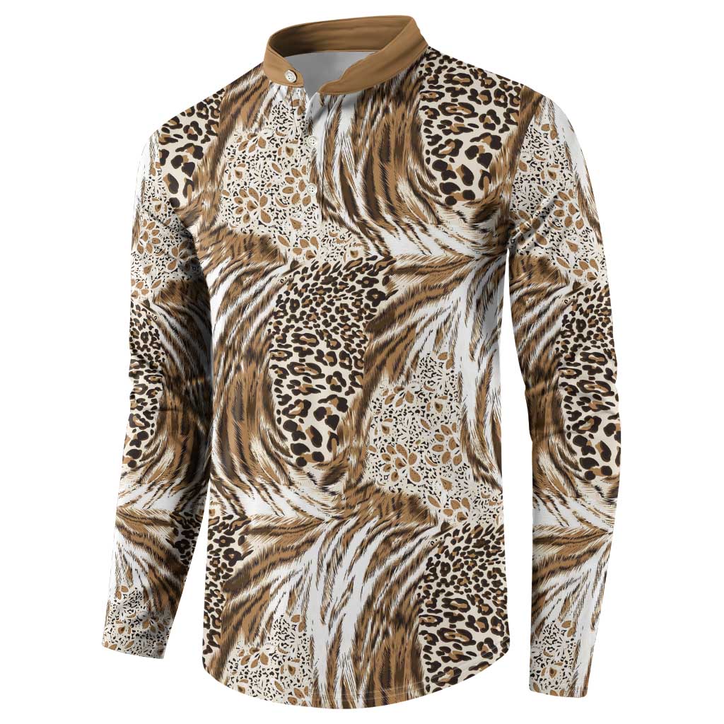 Wild Animal Skins Button Sweatshirt Leopard Pattern - Wonder Print Shop