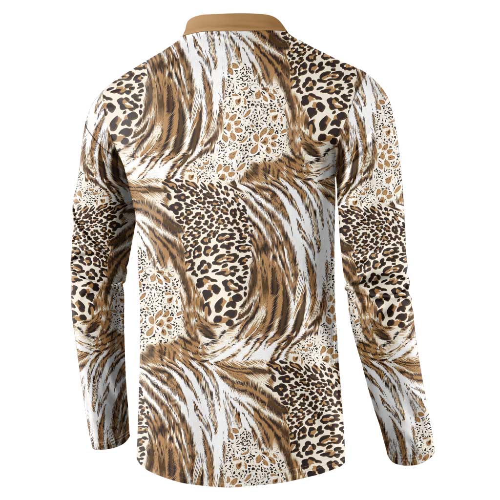 Wild Animal Skins Button Sweatshirt Leopard Pattern - Wonder Print Shop