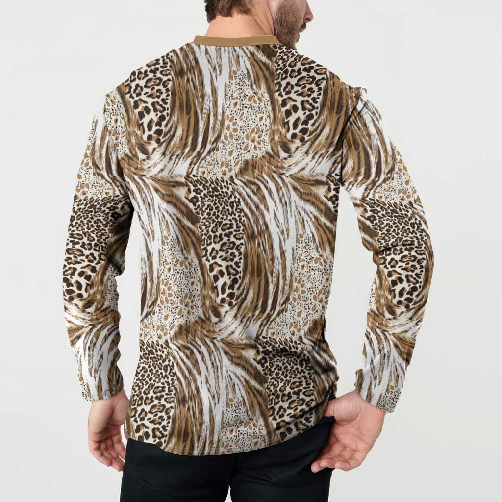Wild Animal Skins Button Sweatshirt Leopard Pattern - Wonder Print Shop