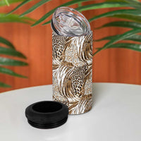 Wild Animal Skins 4 in 1 Can Cooler Tumbler Leopard Pattern - Wonder Print Shop