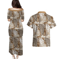 Wild Animal Skins Couples Matching Puletasi and Hawaiian Shirt Leopard Pattern - Wonder Print Shop