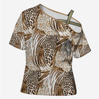 Wild Animal Skins Cross Shoulder Shirt Leopard Pattern - Wonder Print Shop