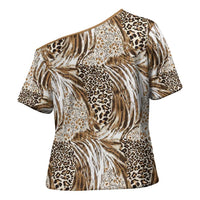 Wild Animal Skins Cross Shoulder Shirt Leopard Pattern - Wonder Print Shop