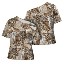 Wild Animal Skins Cross Shoulder Shirt Leopard Pattern - Wonder Print Shop
