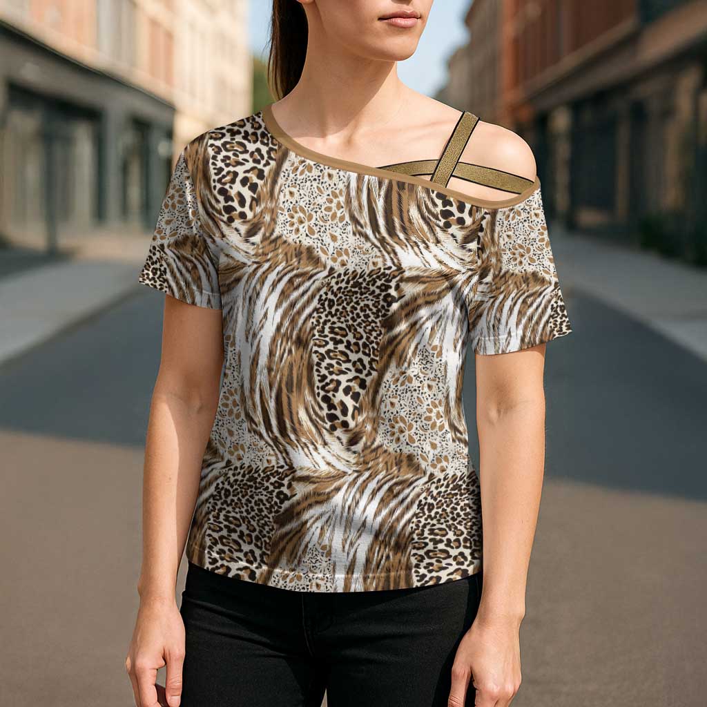Wild Animal Skins Cross Shoulder Shirt Leopard Pattern - Wonder Print Shop