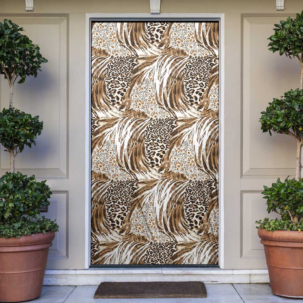 Wild Animal Skins Door Cover Leopard Pattern - Wonder Print Shop