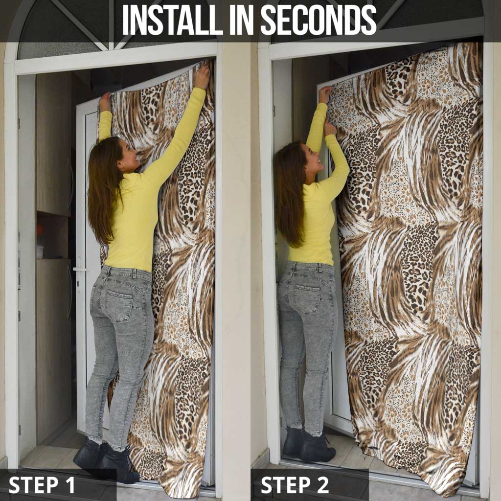 Wild Animal Skins Door Cover Leopard Pattern - Wonder Print Shop