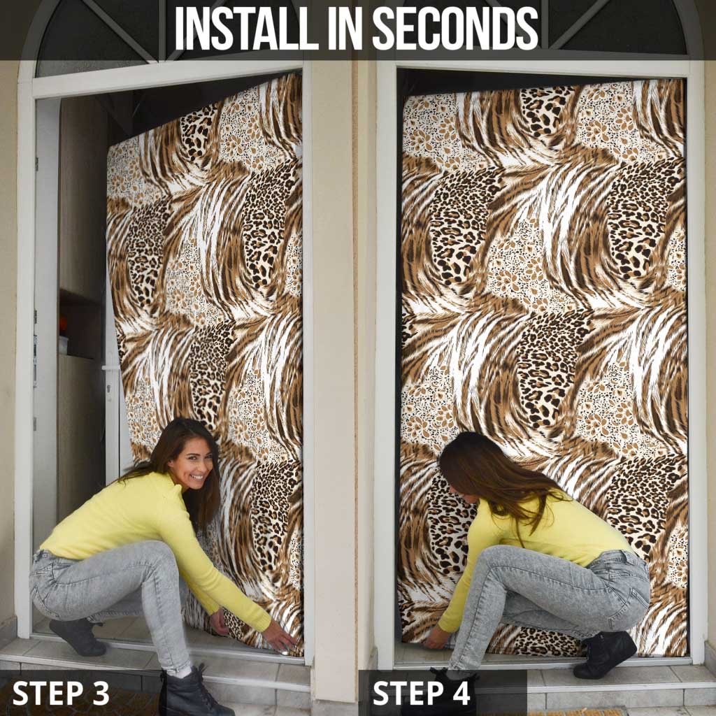 Wild Animal Skins Door Cover Leopard Pattern - Wonder Print Shop