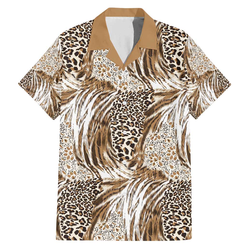Wild Animal Skins Family Matching Mermaid Dress and Hawaiian Shirt Leopard Pattern - Wonder Print Shop