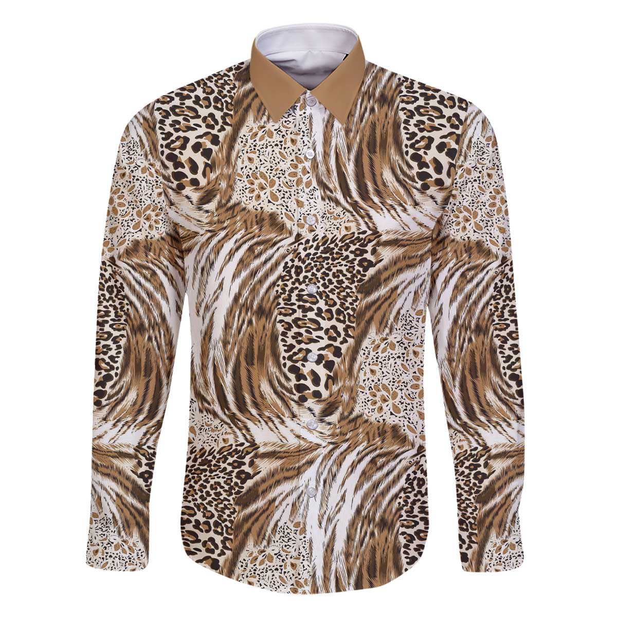 Wild Animal Skins Family Matching Off The Shoulder Long Sleeve Dress and Hawaiian Shirt Leopard Pattern - Wonder Print Shop
