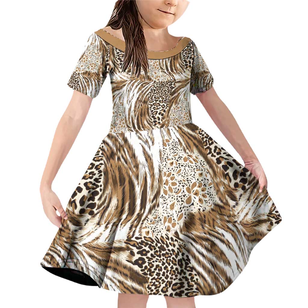 Wild Animal Skins Family Matching Off Shoulder Short Dress and Hawaiian Shirt Leopard Pattern - Wonder Print Shop