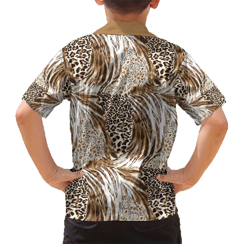 Wild Animal Skins Family Matching Short Sleeve Bodycon Dress and Hawaiian Shirt Leopard Pattern - Wonder Print Shop