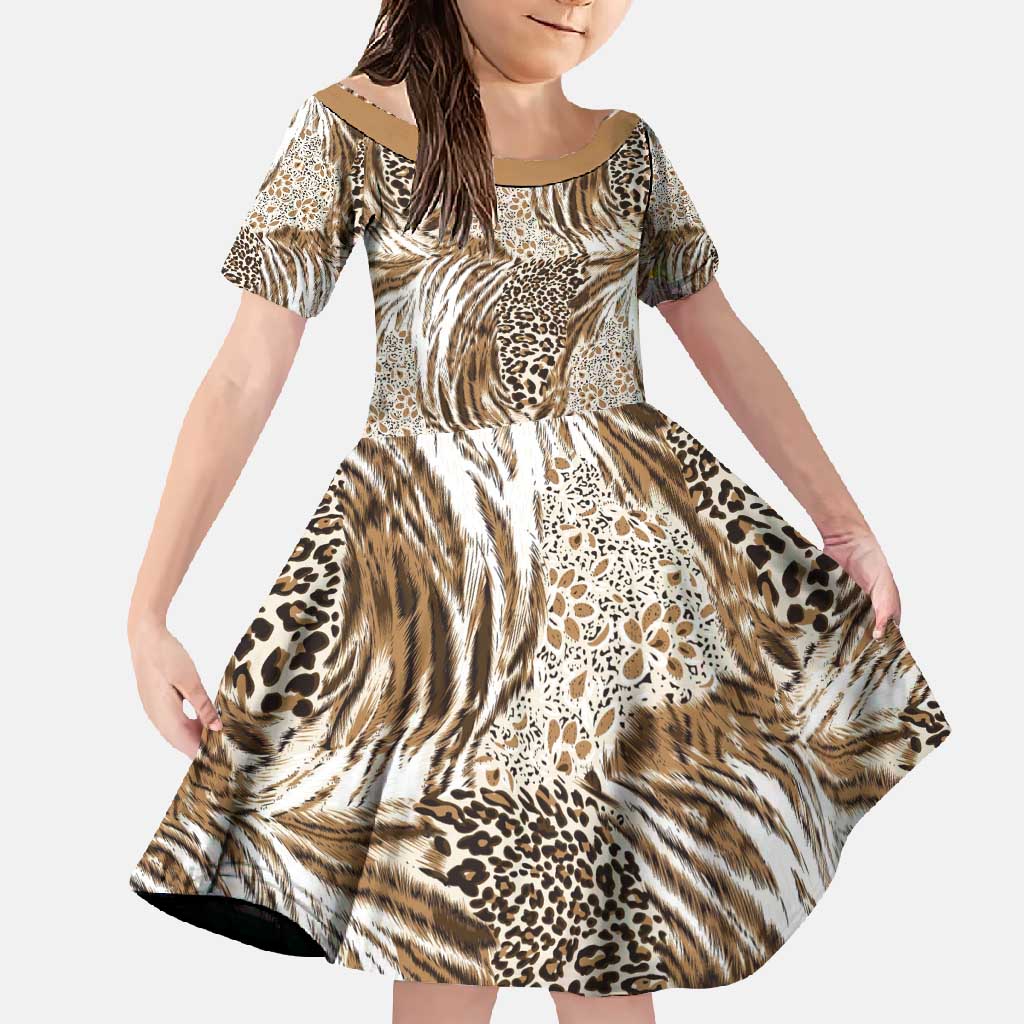 Wild Animal Skins Family Matching Short Sleeve Bodycon Dress and Hawaiian Shirt Leopard Pattern - Wonder Print Shop