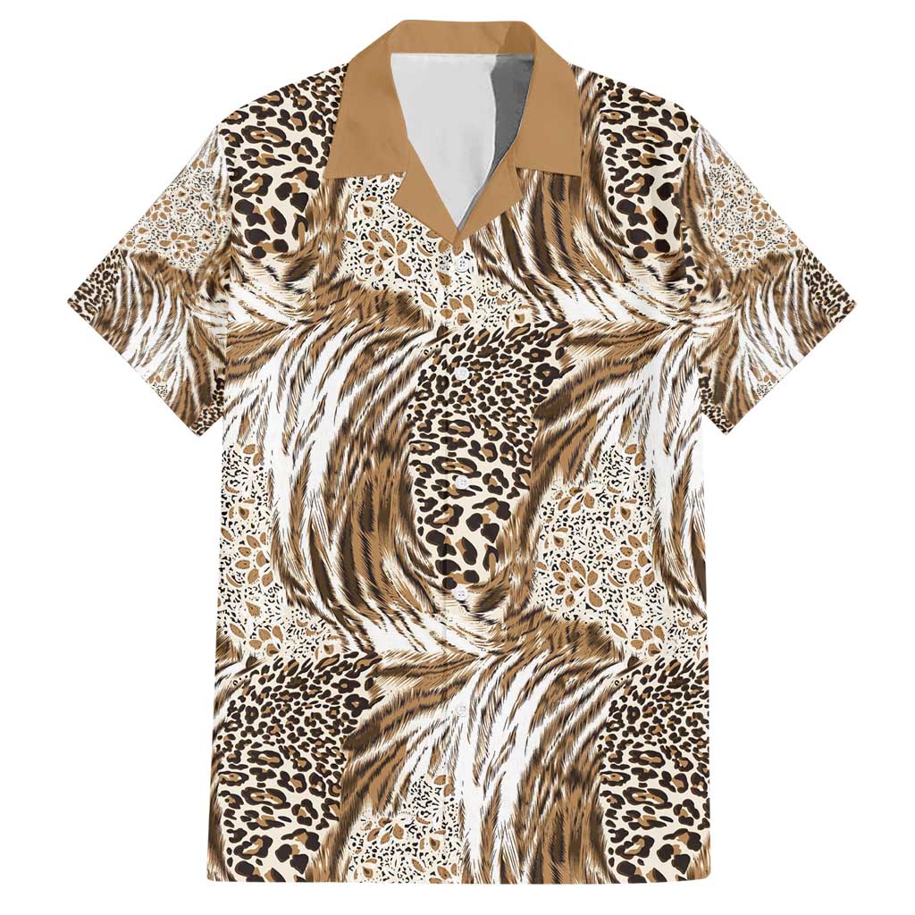 Wild Animal Skins Family Matching Short Sleeve Bodycon Dress and Hawaiian Shirt Leopard Pattern - Wonder Print Shop