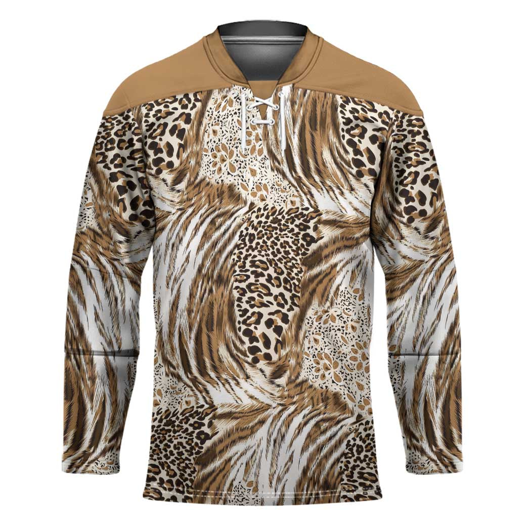 Wild Animal Skins Hockey Jersey Leopard Pattern - Wonder Print Shop