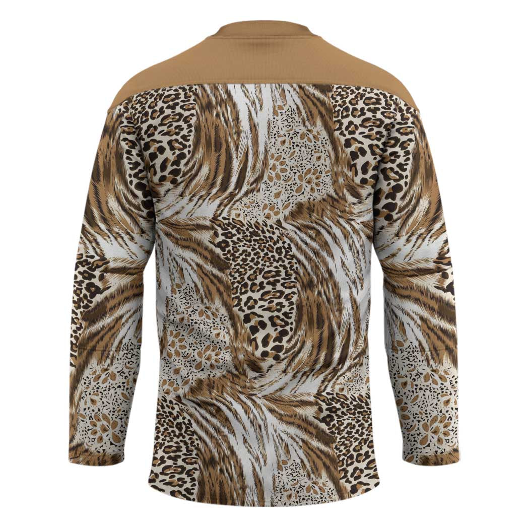 Wild Animal Skins Hockey Jersey Leopard Pattern - Wonder Print Shop
