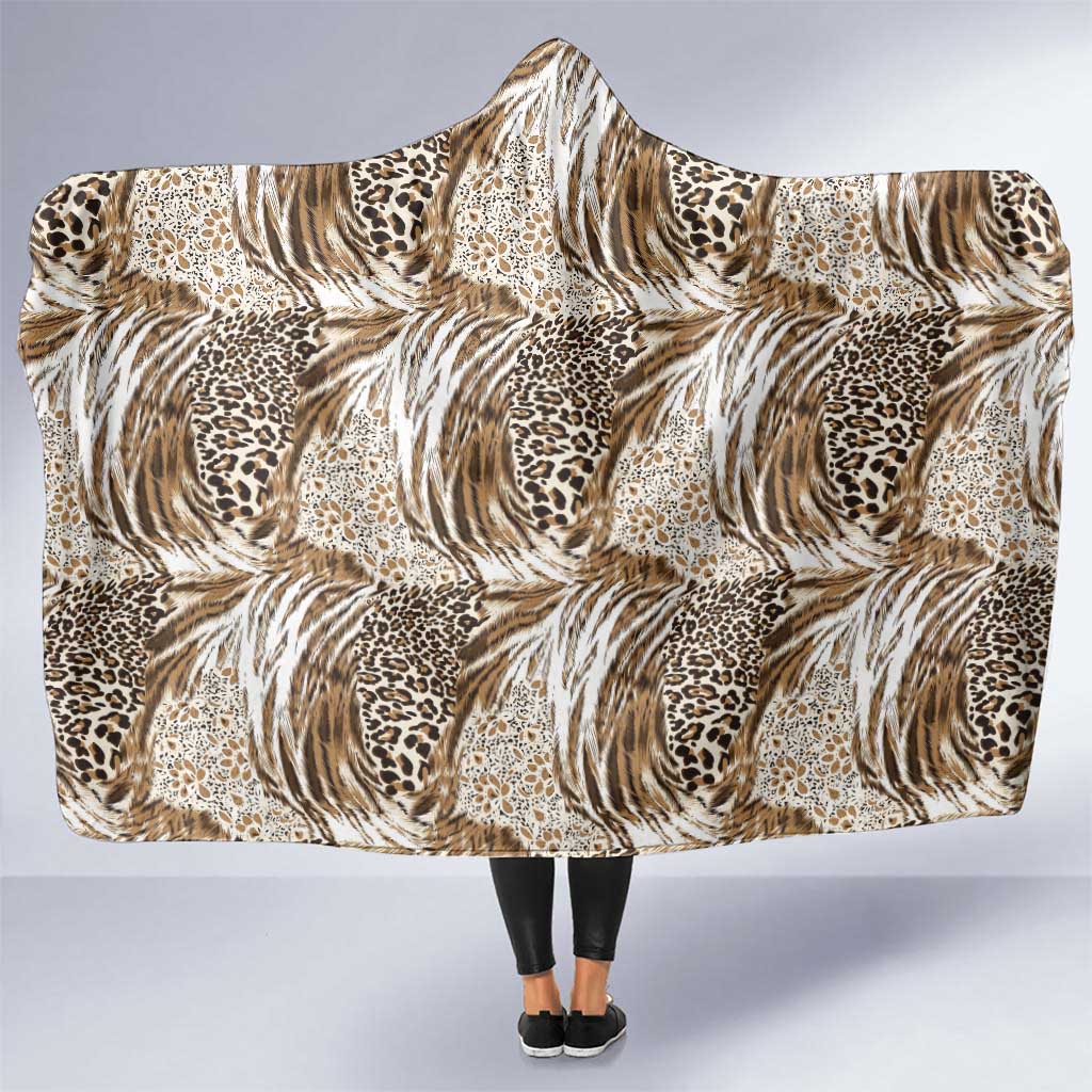 Wild Animal Skins Hooded Blanket Leopard Pattern - Wonder Print Shop
