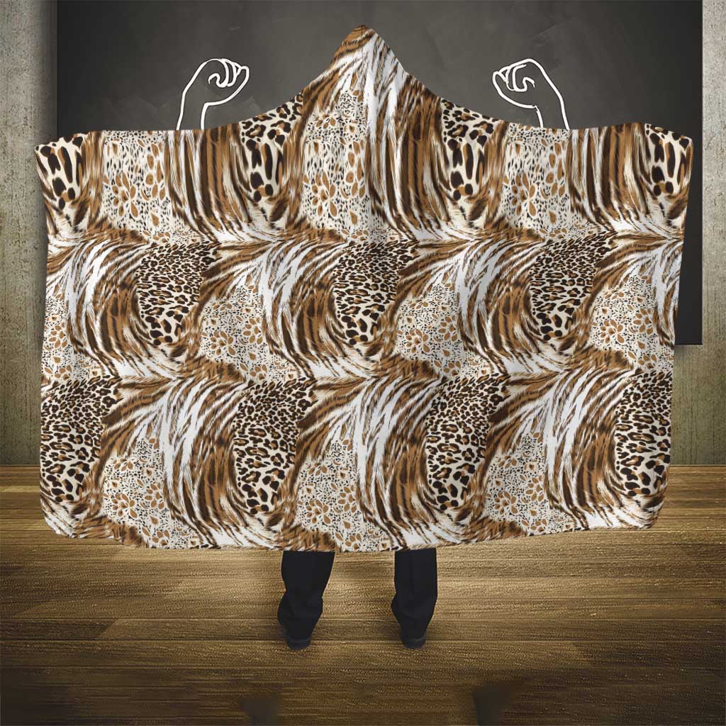 Wild Animal Skins Hooded Blanket Leopard Pattern - Wonder Print Shop