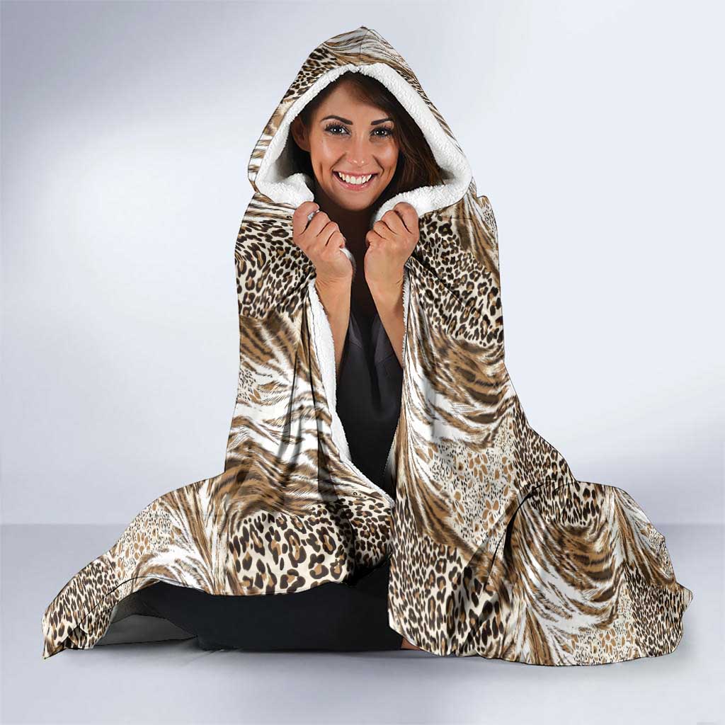 Wild Animal Skins Hooded Blanket Leopard Pattern - Wonder Print Shop