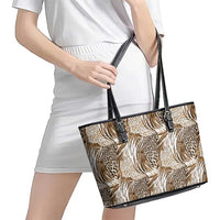 Wild Animal Skins Leather Tote Bag Leopard Pattern - Wonder Print Shop