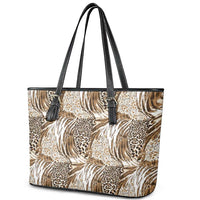 Wild Animal Skins Leather Tote Bag Leopard Pattern - Wonder Print Shop