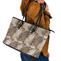 Wild Animal Skins Leather Tote Bag Leopard Pattern - Wonder Print Shop