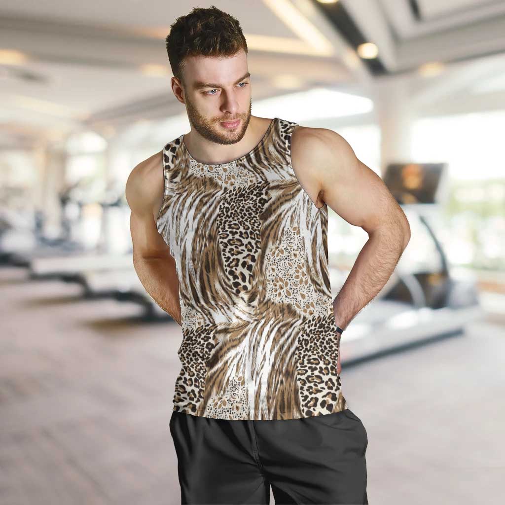 Wild Animal Skins Men Tank Top Leopard Pattern - Wonder Print Shop