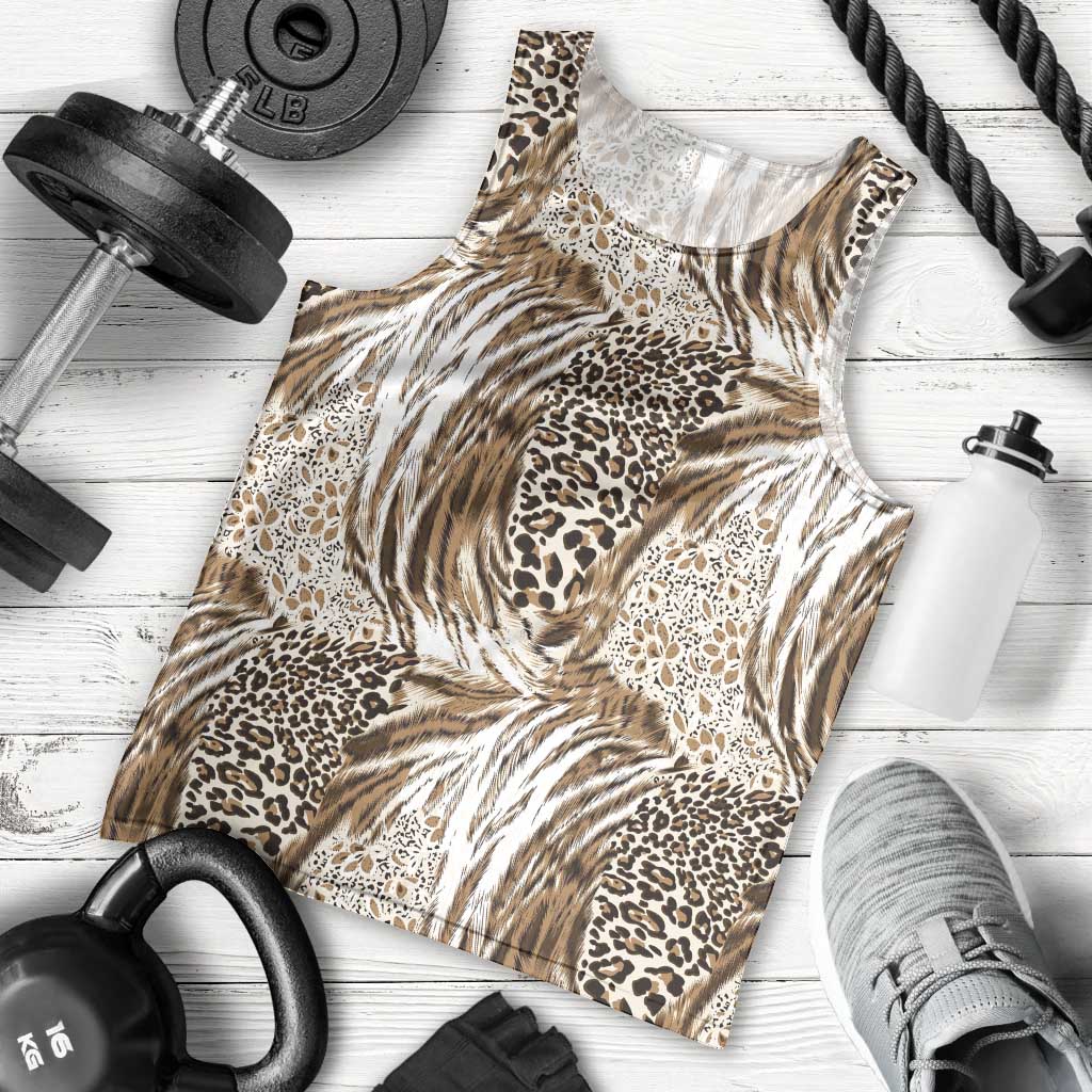 Wild Animal Skins Men Tank Top Leopard Pattern - Wonder Print Shop