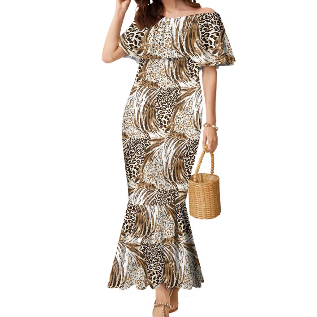 Wild Animal Skins Mermaid Dress Leopard Pattern - Wonder Print Shop