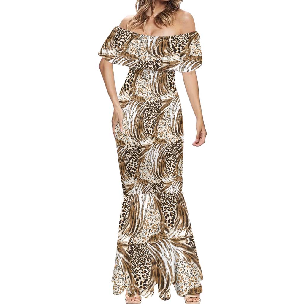 Wild Animal Skins Mermaid Dress Leopard Pattern - Wonder Print Shop