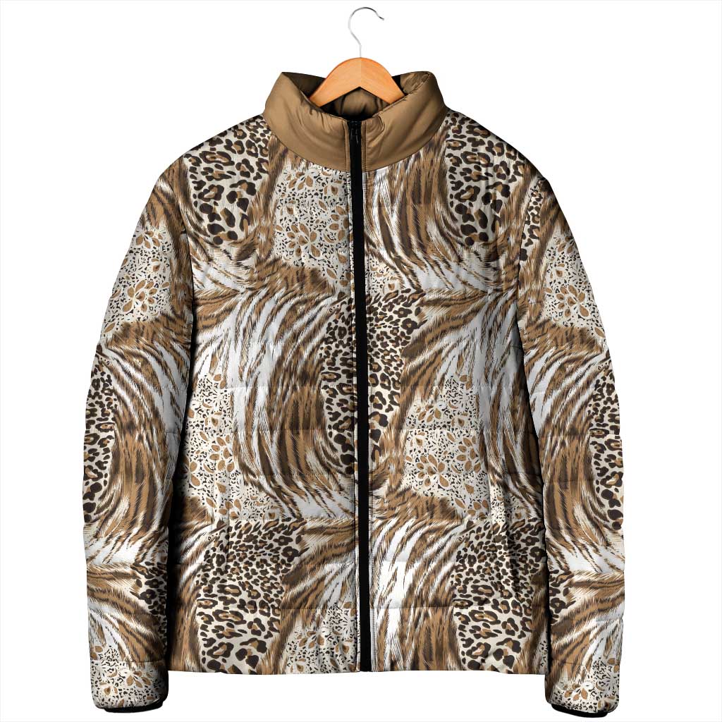 Wild Animal Skins Padded Jacket Leopard Pattern - Wonder Print Shop