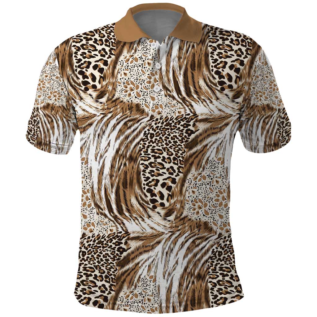 Wild Animal Skins Polo Shirt Leopard Pattern - Wonder Print Shop
