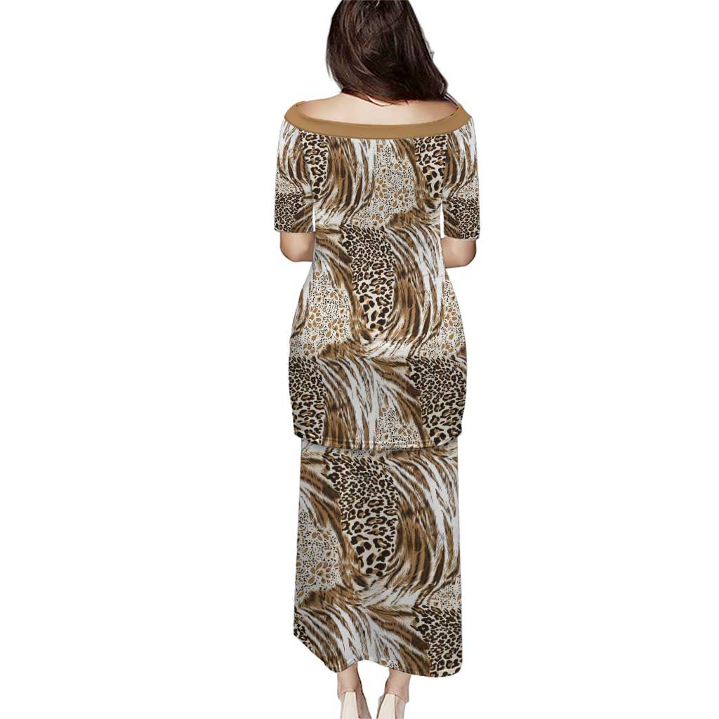 Wild Animal Skins Puletasi Leopard Pattern - Wonder Print Shop